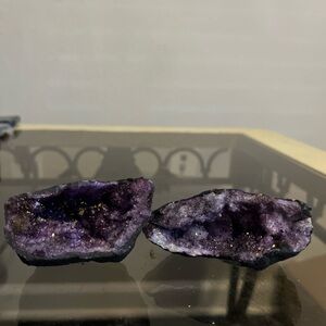 Purple Geode Crystal Pair